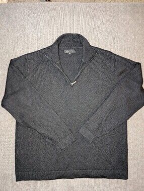 Men's Black Quarter-Zip Sweater